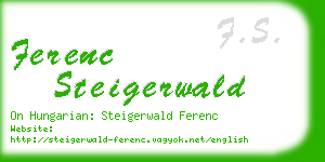 ferenc steigerwald business card